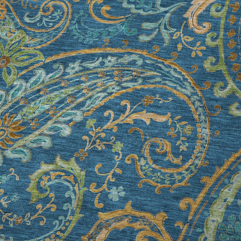Premium Machine Washable Paisley Sherpa Throw Blanket