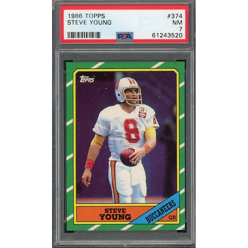 Steve Young 1986 Topps Football Rookie Card RC #374 Graded PSA 7 - 8'6" x 11'6"