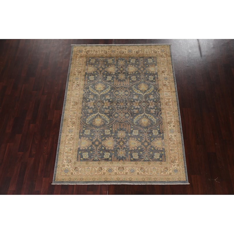Traditional Vegetable Dye Oushak Turkish Area Rug Wool Hand-knotted - 5'9" x 7'9"