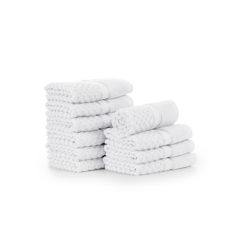 Popcorn Textured Cotton Washcloths 12 x 12 inch by Ample Decor - 10 Pcs