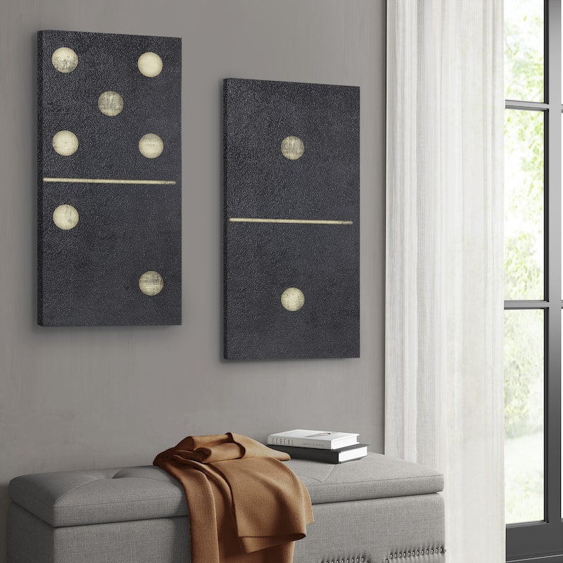 INK+IVY Two Black Dominos 2-piece Canvas Wall Art Set