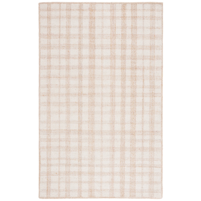 SAFAVIEH Handmade Abstract Zilia Checkered Wool Rug - 6' x 9' - Ivory/Gold - Rectangle