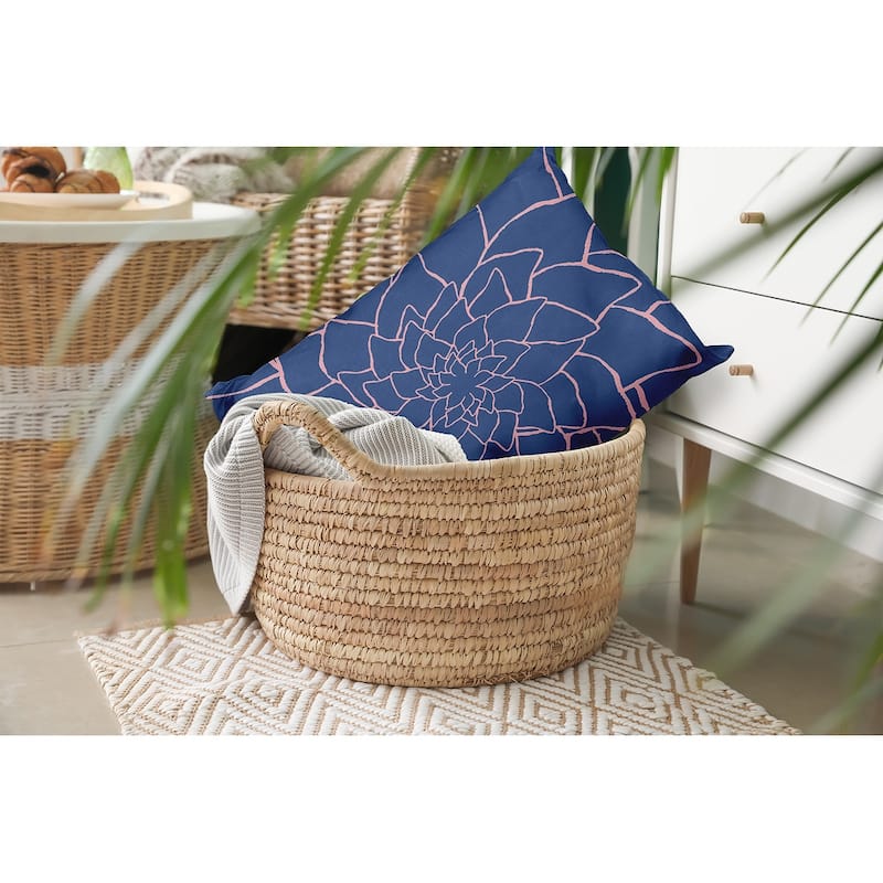 Flower Outline Decorative Throw Pillow