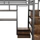 preview thumbnail 11 of 20, Full Size Loft Bed with LED Light & Charge Station, Metal Loft Bed with Desk and Staircase, Loft bed with Wardrobe for Kids