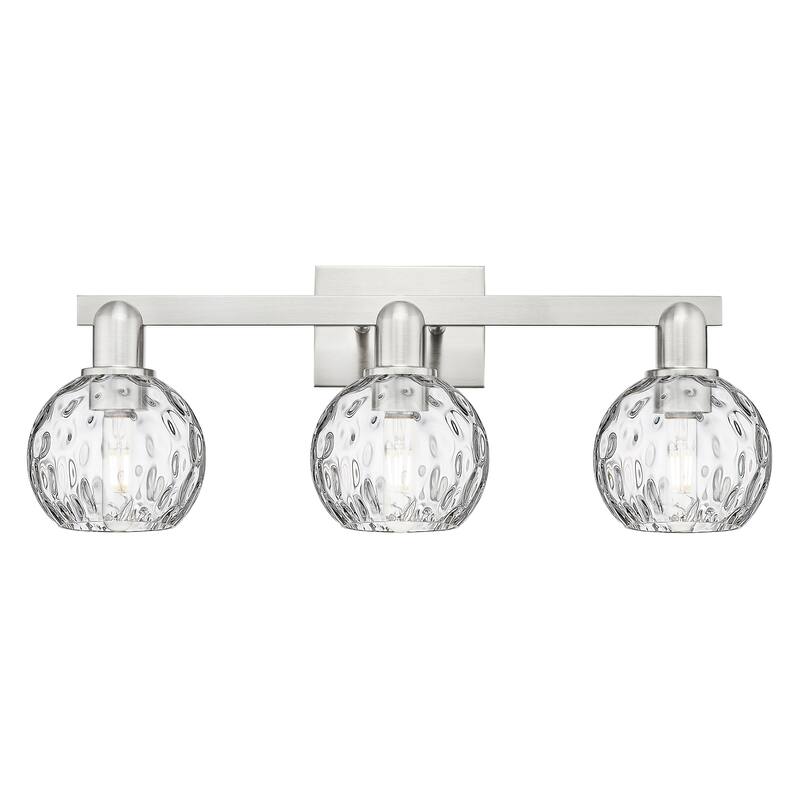 Innovations Lighting Endless Possibilities Arcadia - Athens Water Glass - 3 Light 25" Bath Vanity Light - Brushed Satin Nickel