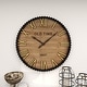 preview thumbnail 7 of 15, Brown Wooden Decorative Wall Clock with Gold Accents