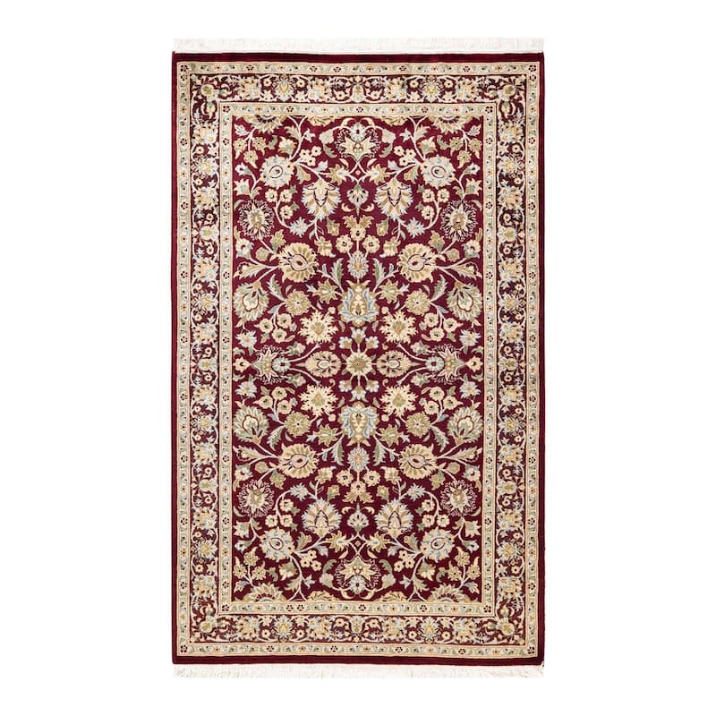 Overton Hand Knotted Wool Vintage Inspired Traditional Mogul Red Area Rug - 3 x 5