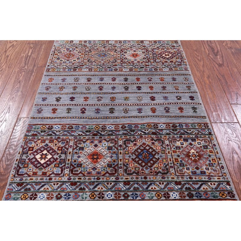 Golden Nile Khorjin Persian Gabbeh Hand Knotted Wool Rug - 2' 8" X 4' 1"