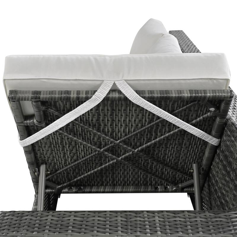 Outdoor 6-Piece Rattan Modular Sectional Sofa Set with Storage & Dining Table