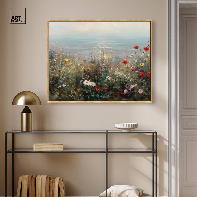 Misty Ocean Field I Canvas by Art Remedy