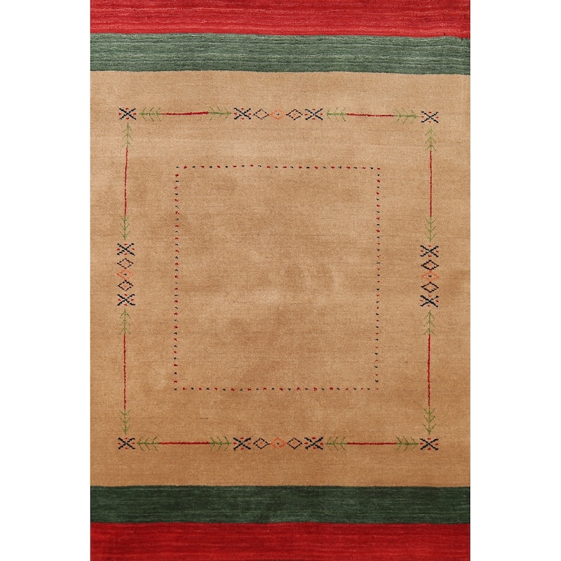Gabbeh Oriental Accent Rug Handmade Wool Carpet - 3'11"x 5'8"