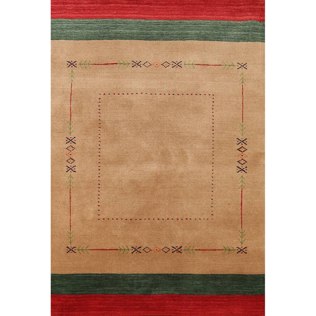 Gabbeh Oriental Accent Rug Handmade Wool Carpet - 3'11"x 5'8"