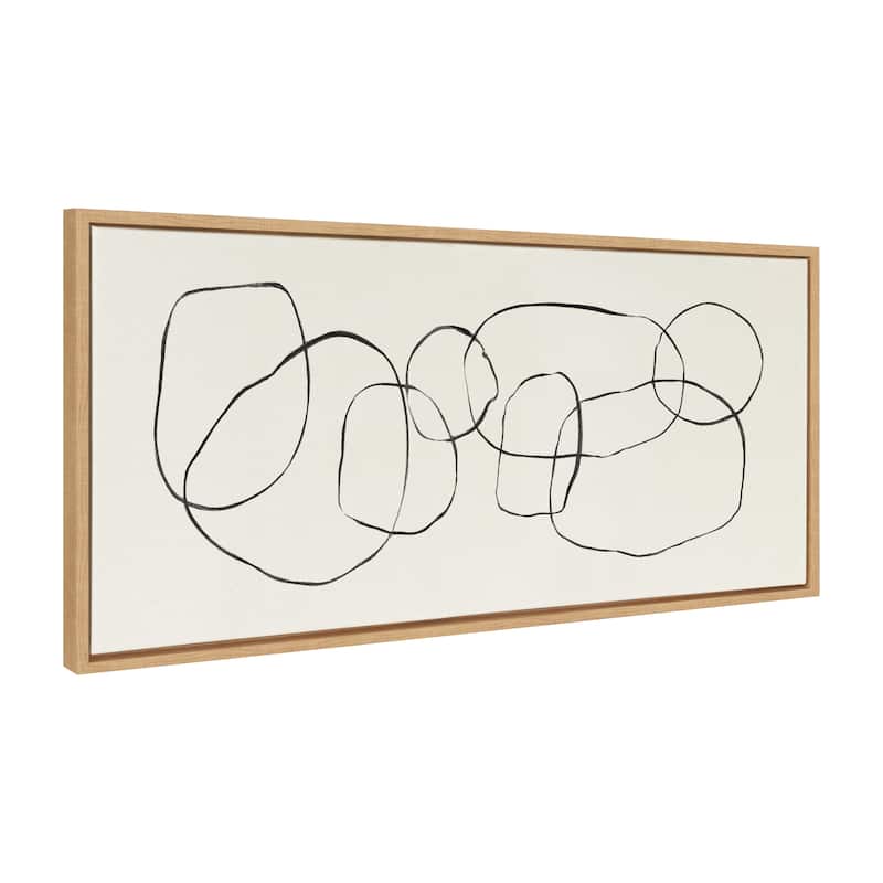 Kate and Laurel Sylvie Circles Canvas by Teju Reval of SnazzyHues - 18x40 - Plastic - Natural