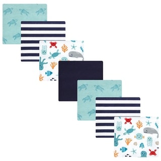 Hudson Baby Infant Boy Cotton Flannel Receiving Blankets Bundle, Sea Characters, One Size - Sea Characters - One Size