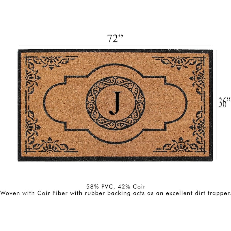 A1HC Natural Coir 36" X 72" Monogrammed Non Slip Welcome Floormats Entrance Coir Double Doormat Monogrammed