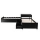 preview thumbnail 6 of 16, L-Shaped Twin Platform Bed with Trundle, Drawers, Built-in Desk & Storage, 3-in-1 Design for Space-Saving, Solid Wood, Espresso