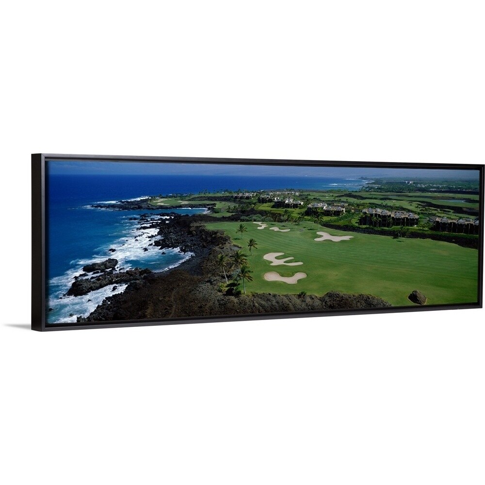 Shop Aerial Francis H Li Brown Golf Course Hi Black Float Frame Canvas Art Overstock 25509014