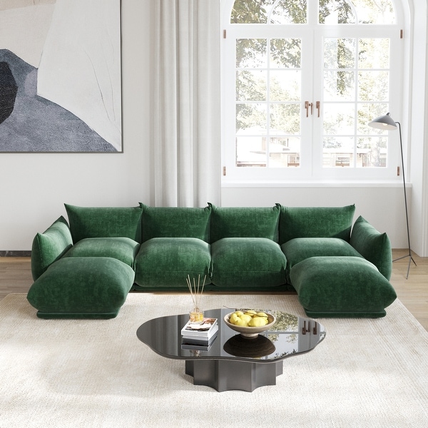 Green sectional couches for cheap sale