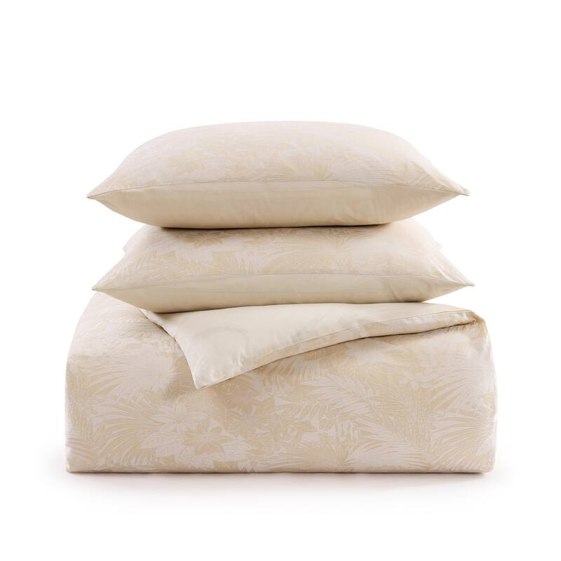 Tommy Bahama Beachside Blooms Cotton Beige Duvet Cover Set