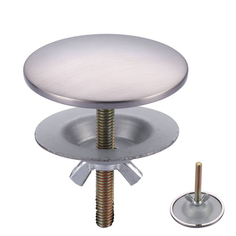 WOWOW Sink Hole Cover Fits 0.31 to 1.89" Holes, Easy Install - Brushed Nickel - 2 Pack