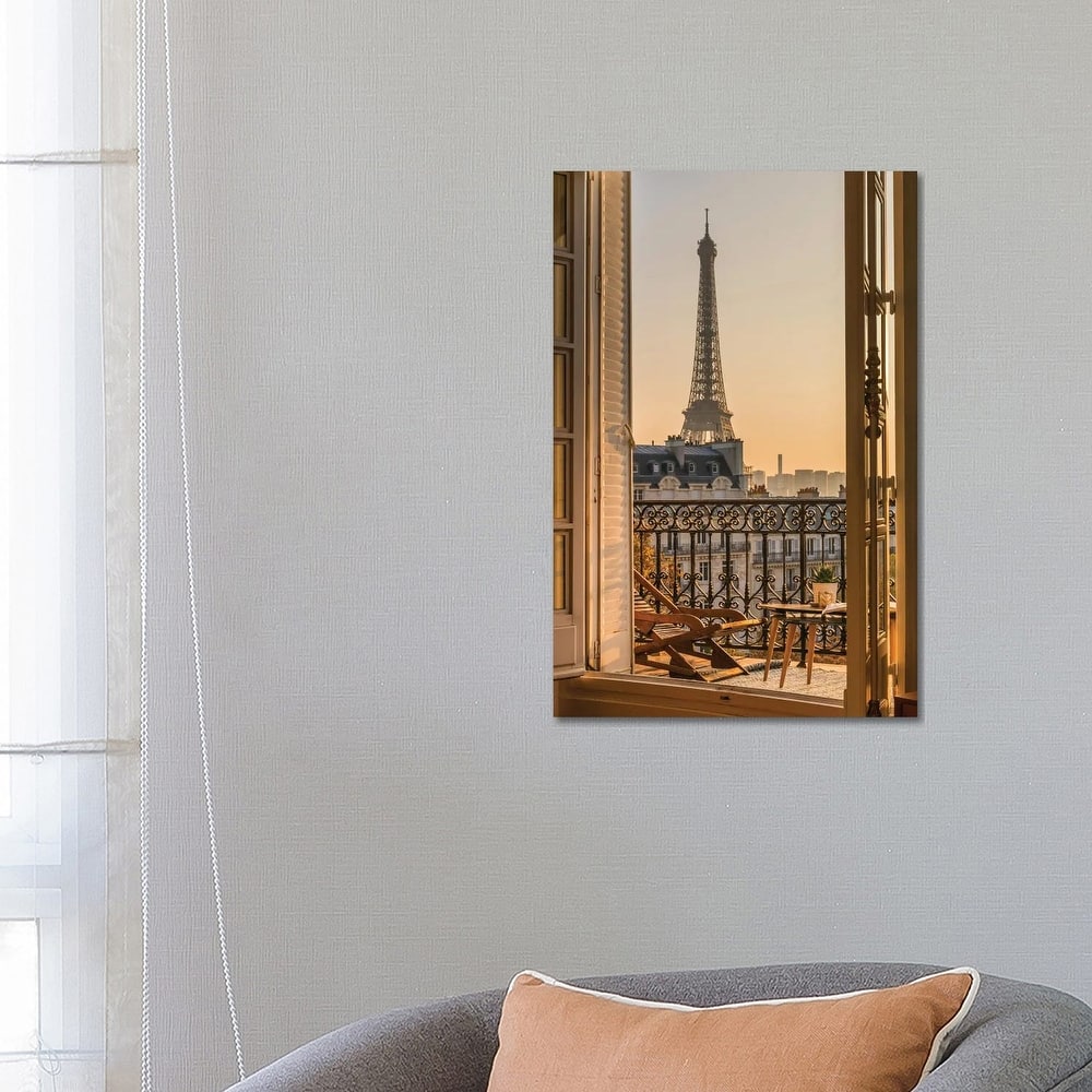 iCanvas "Paris Balcony With Eiffel Tower" by Karen Mandau Canvas Print