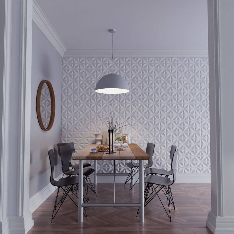 11 7/8"W x 11 7/8"H Helene EnduraWall Decorative 3D Wall Panel, White