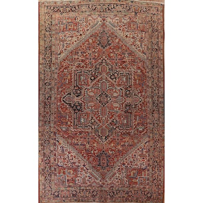 Antique Vegetable Dye Heriz Persian Large Wool Area Rug Hand-knotted - 11'6" x 16'0"