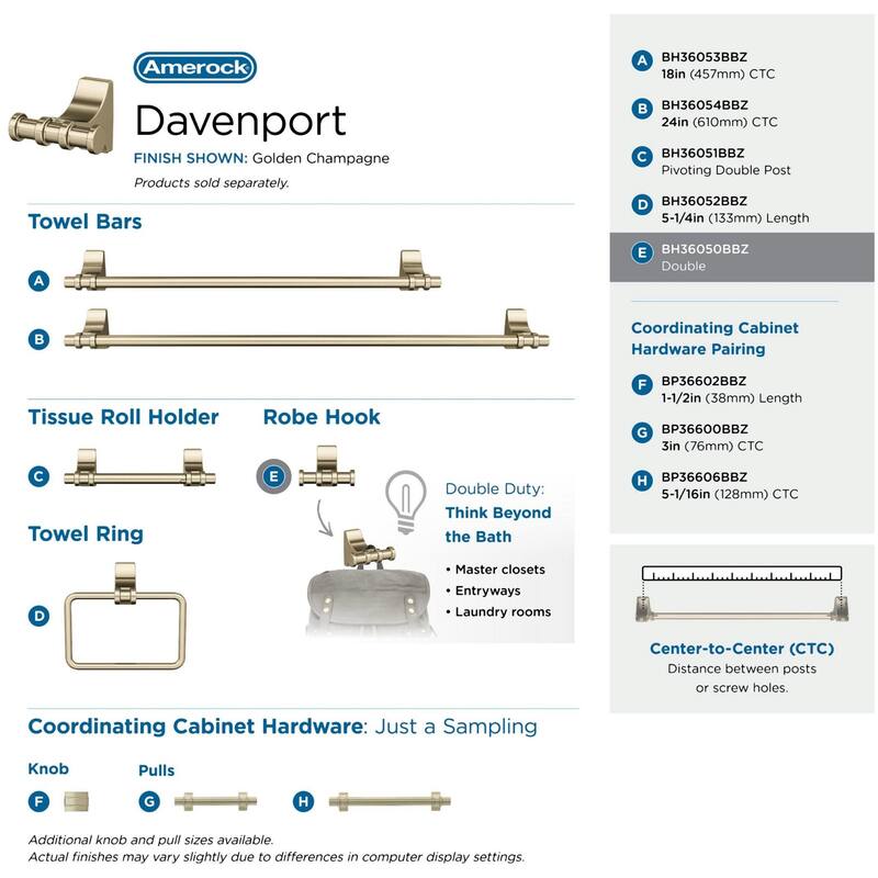 Amerock Davenport Single Robe Hook