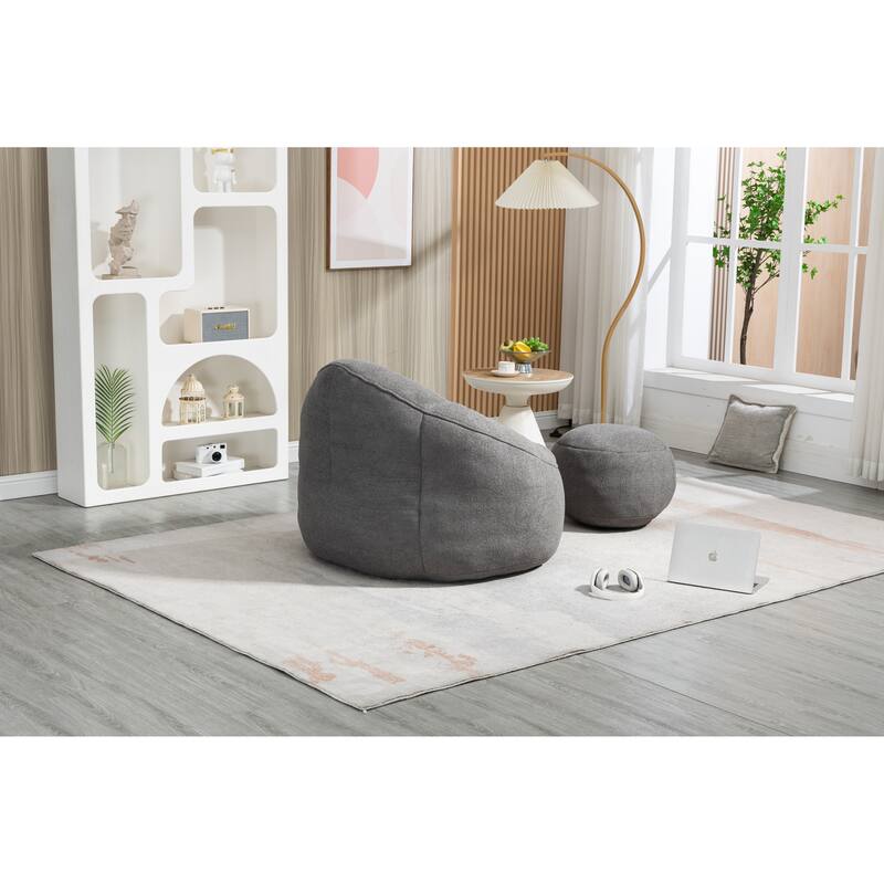 High Pressure Bean Bag Chair With Footrest