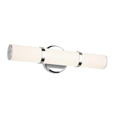 Kichler Lighting Rosh 18" Bath Bar Small LED with White Glass in Chrome