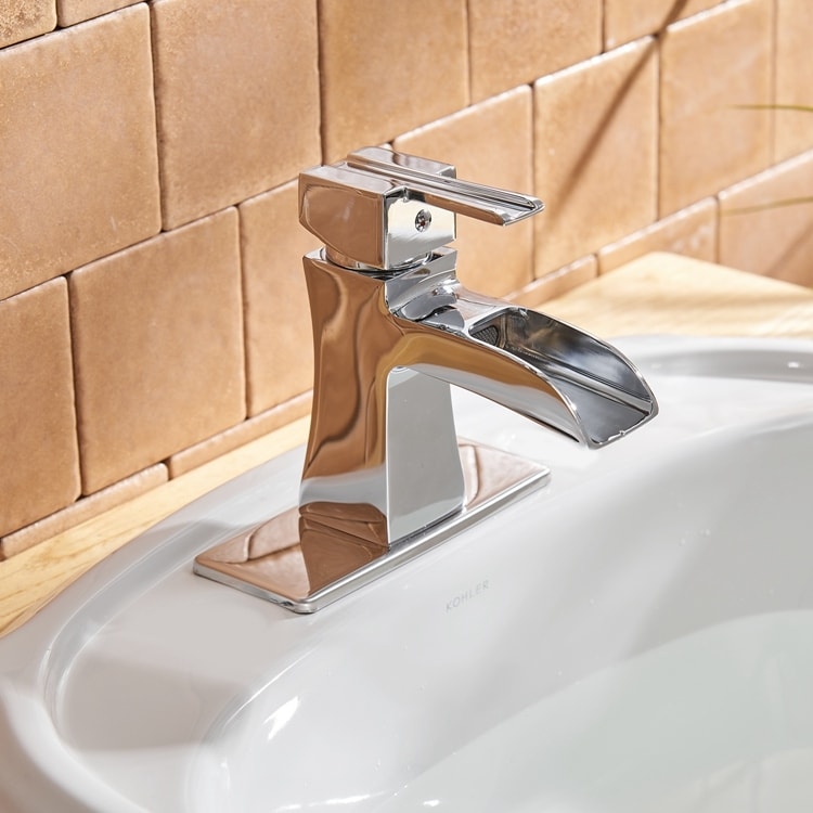 Waterfall Single Hole Single-Handle Low-Arc Bathroom Faucet ...