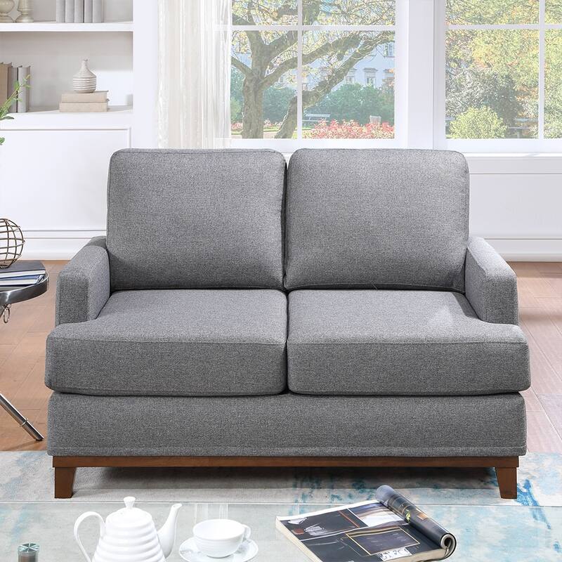 Bridgevine Home Coronado 55" Track Arm Love Seat with Wood Base