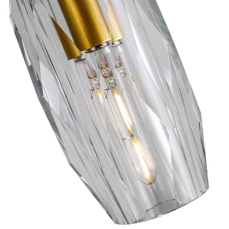 1 -Light Single Geometric Pendant with Crystal Accents