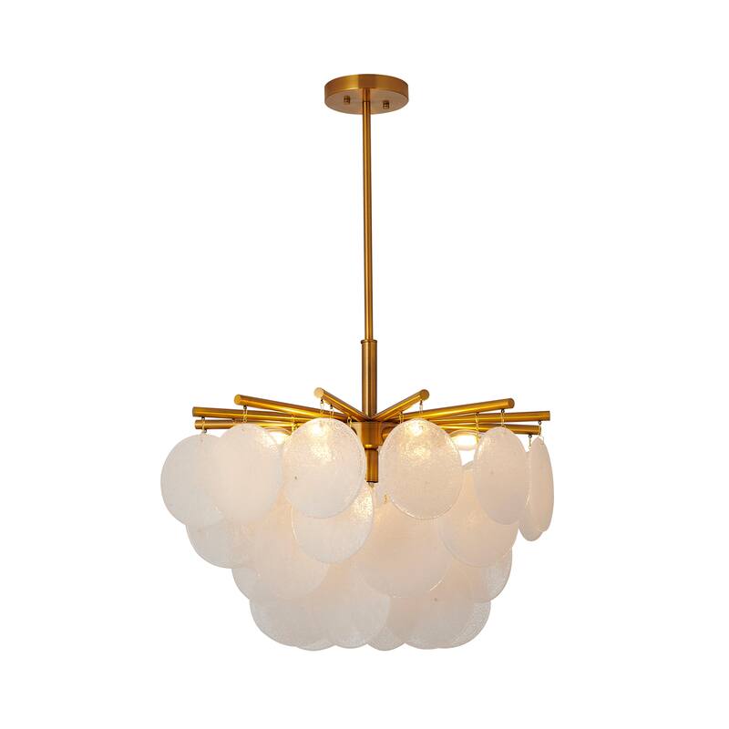 Gold Metal Flush Mount with Frosted Glass Globes