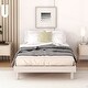 preview thumbnail 1 of 7, Floating Platform Bed Frame/ No Box Spring Needed, White Washed White Washed - Twin