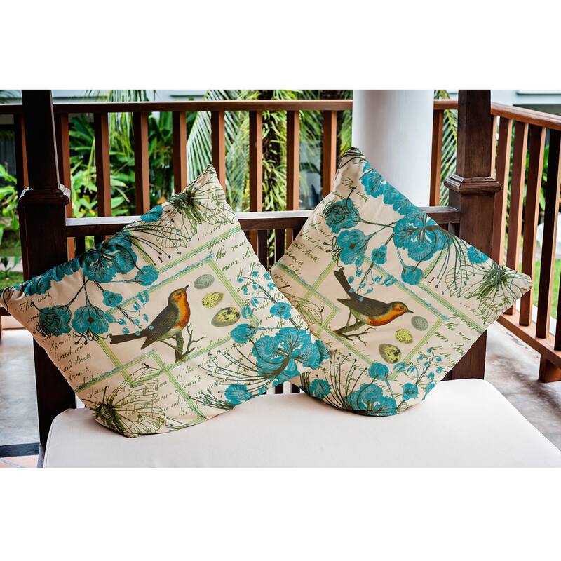 Singing Bird Indoor/Outdoor Throw Pillow