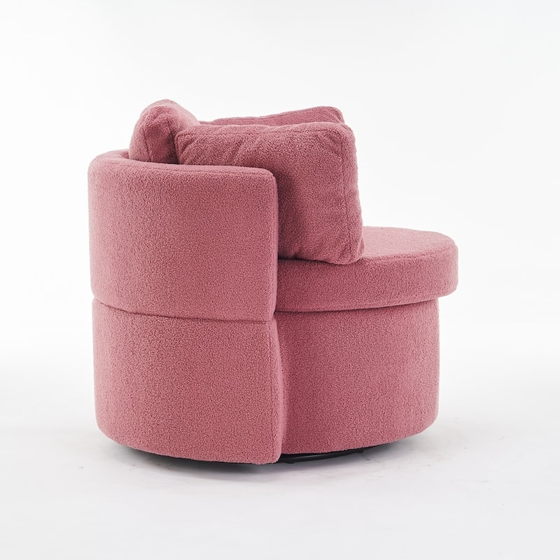 Modern Swivel Storage Chair With Back Cushion For Living Room