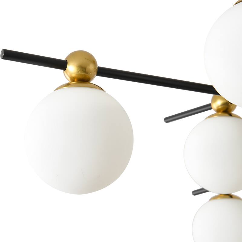 8 - Light Dimmable Sputnik Sphere Semi Flush Mount - Brushed Gold