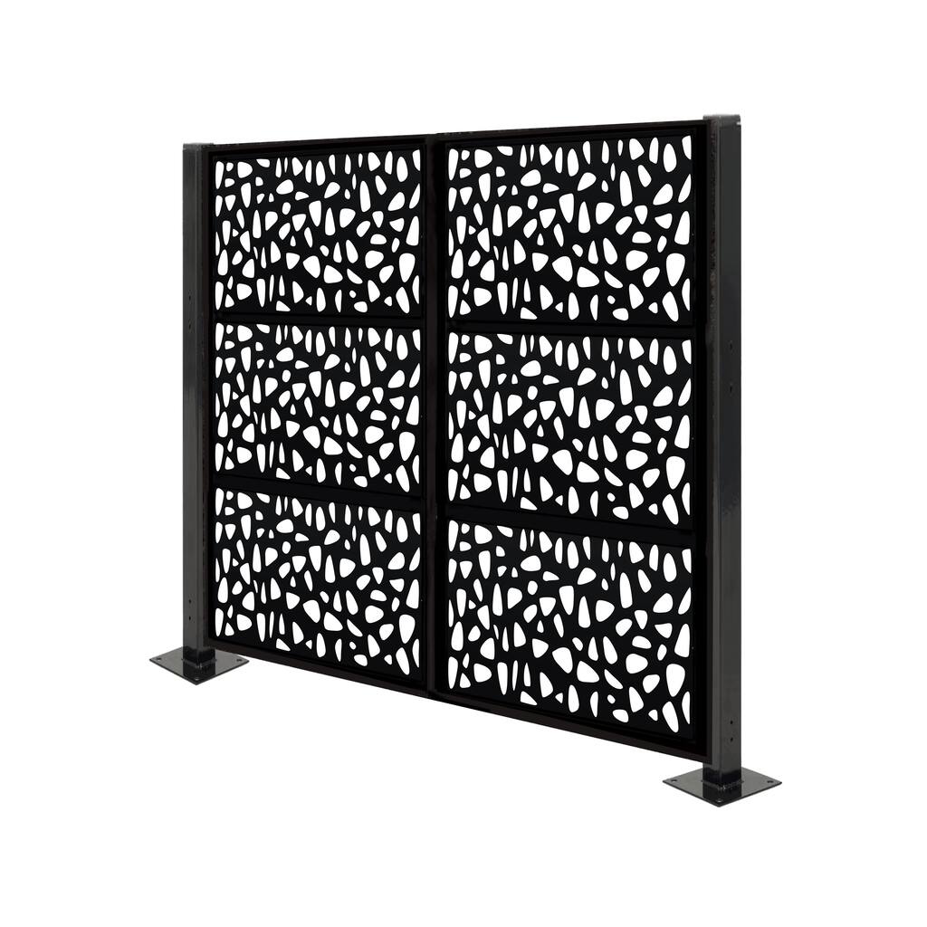 HighlanderHome Freestanding Modular Metal Privacy Screen, 6FtX 8Ft