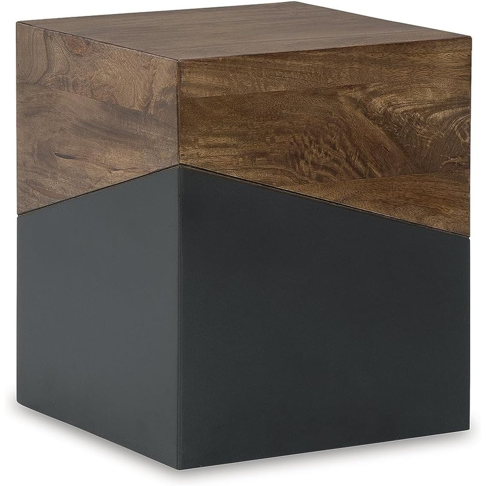 Trailbend Eclectic Accent End Table, Brown & Gunmetal