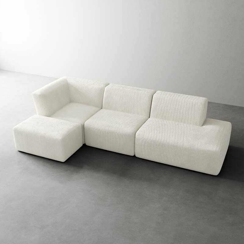 Oversized Corduroy Modular Sectional Fabric Sofa