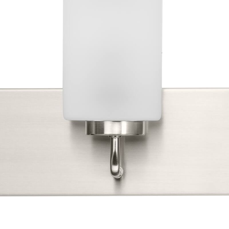 Merry Collection Six-Light Brushed Nickel and Etched Glass Transitional Style Bath Vanity Wall Light - 48 in x 5.75 in x 8.25 in