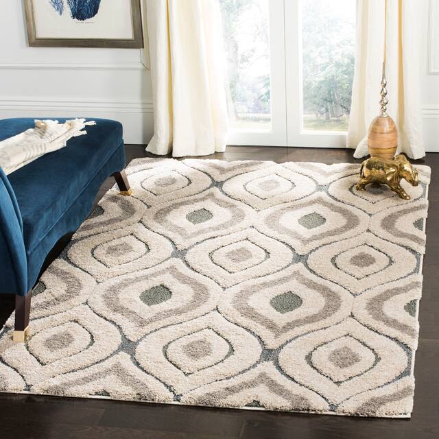 SAFAVIEH Florida Shag Bertille Geometric 1.2-inch Thick Rug