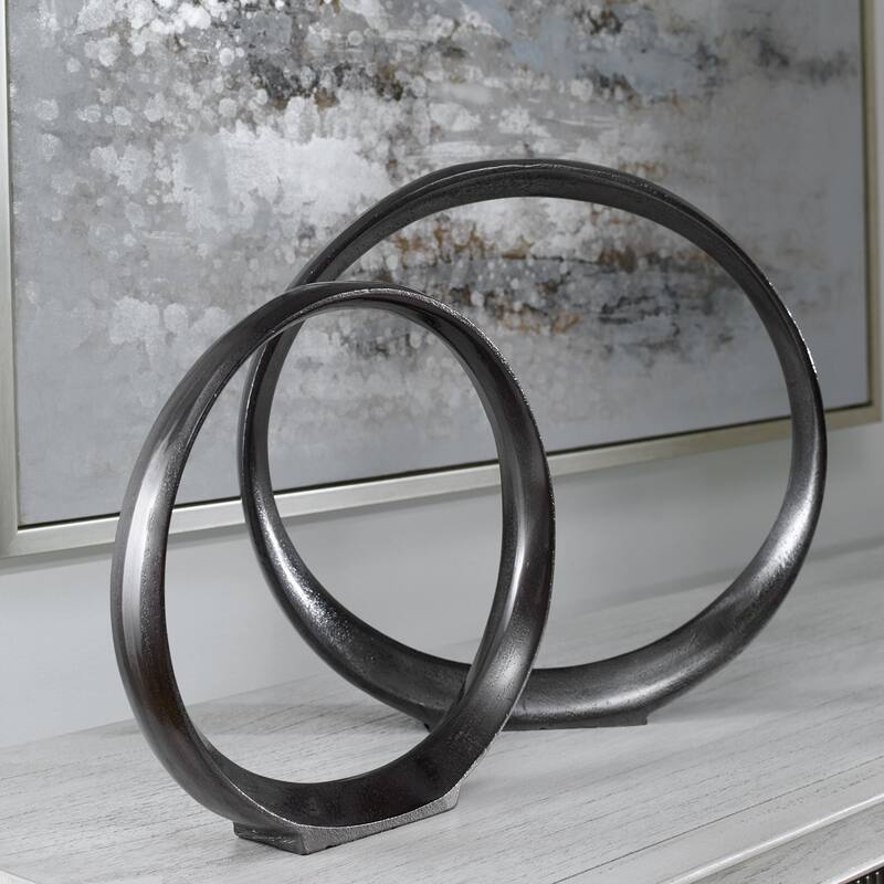 Uttermost 17913 Orbits 14" Tall Aluminum Abstract Table Statue - Set