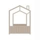 preview thumbnail 14 of 30, Semi-enclosed Low Profile Bed, Wood Playhouse Bed Frame with Velvet Strips Headboard and Footboard for Kids, Teens