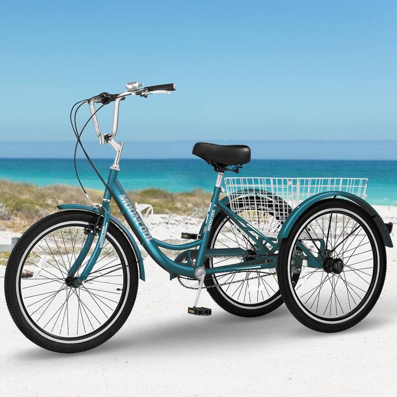 Docred 16" and 24" Tricycle 1-Speed 3 Wheel Trike Bike with Basket