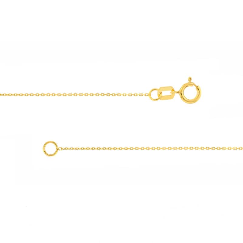Curata 10k Yellow Gold 0.65mm Diamond Cut Cable Chain Necklace (Spring Ring)