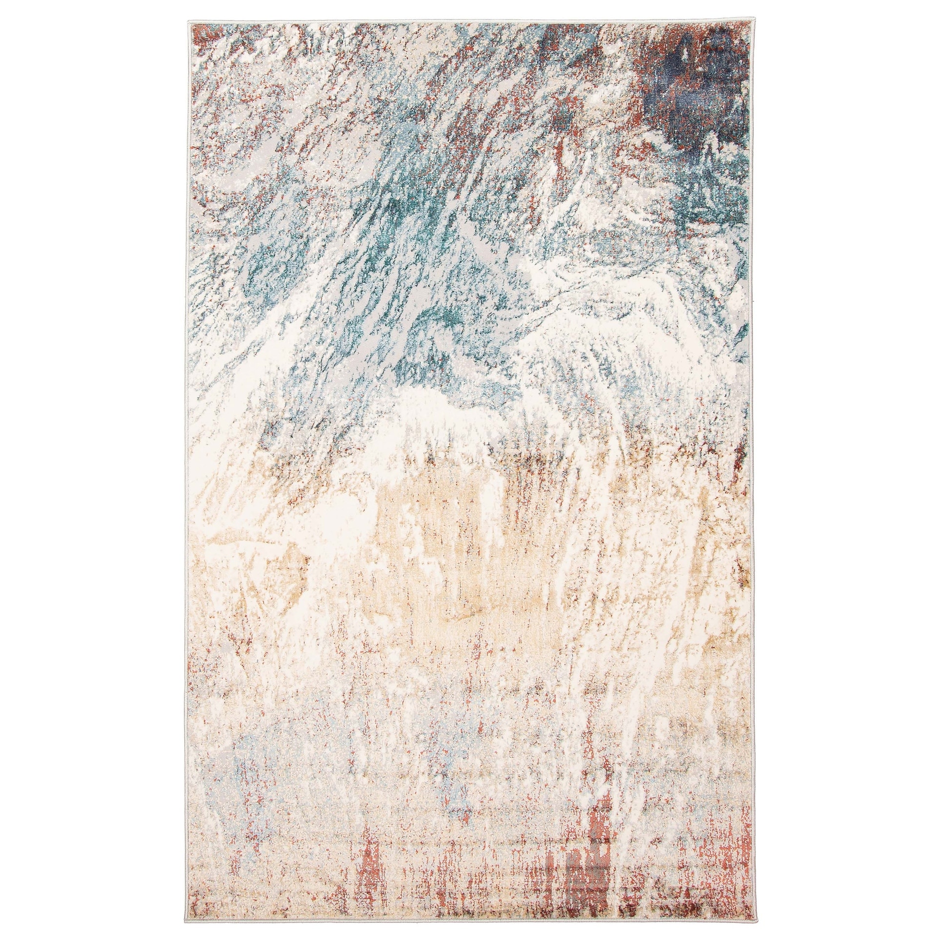 ECARPETGALLERY Machine Woven Tribeca Teal Area Rug