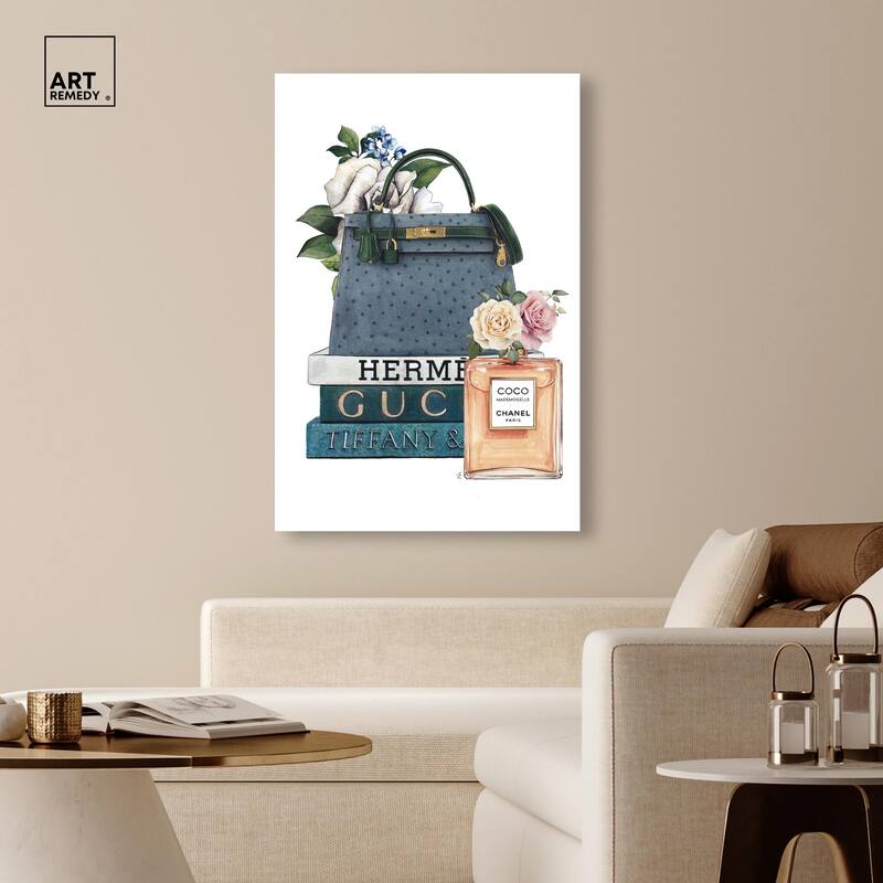 Books and Coco Orange Canvas by Art Remedy, Gallery Wrapped