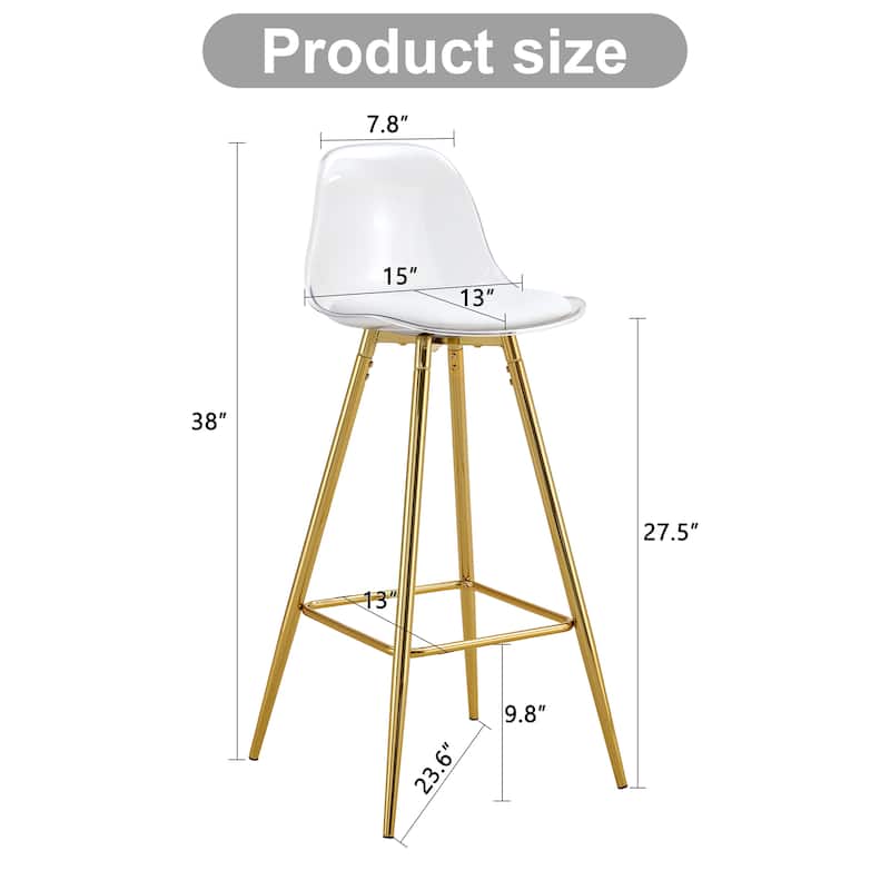 Modern Comfortable Cushioned Bar Chair with Metal Legs,Fashionable Design Suitable for Dining,Kitchen,Terrace,and Living Room